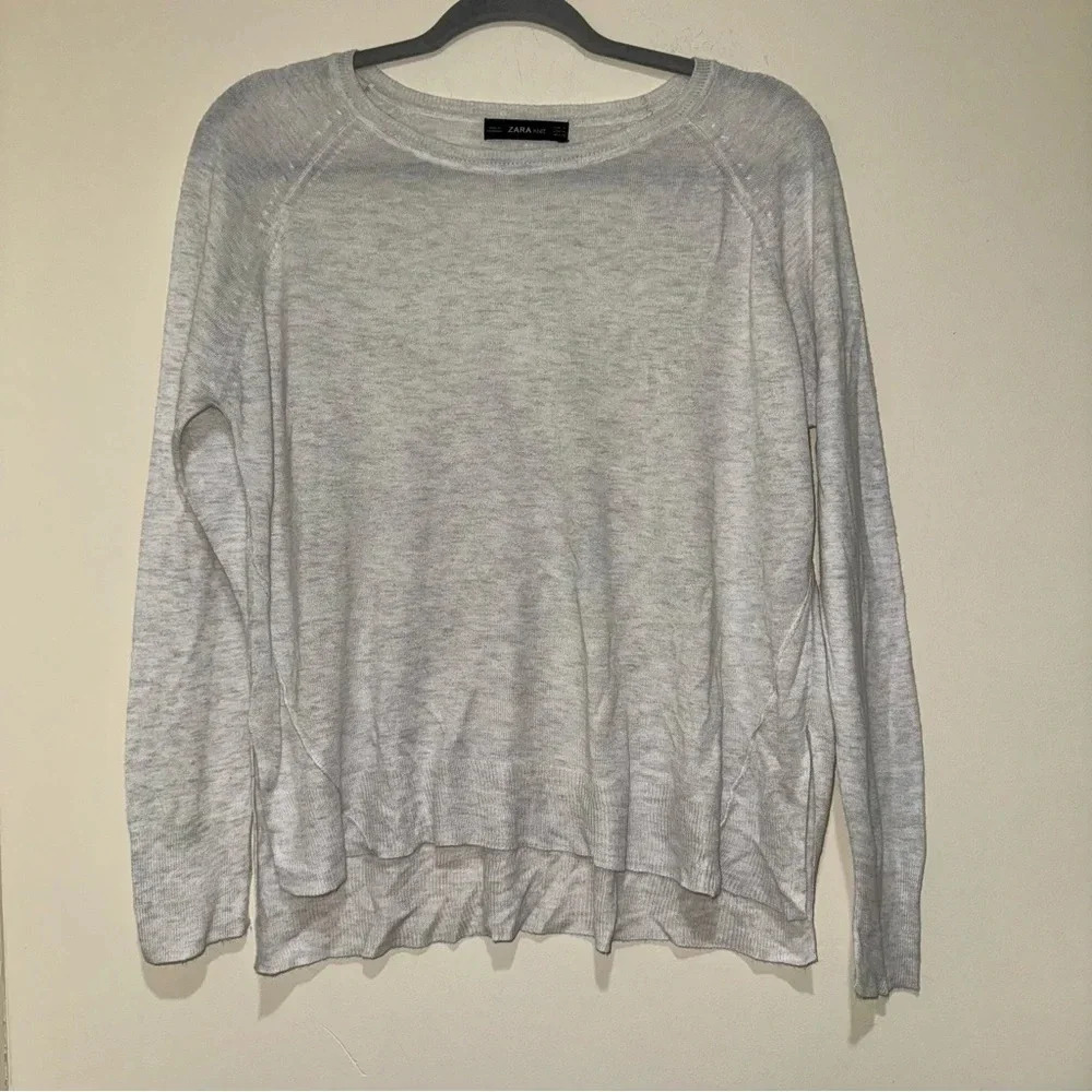 Women’s Zara Kint Brand White Casual Lagenlook Lightweight Long  Sleeve Size M